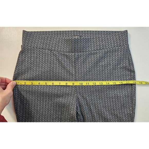 NWT Loft PETITE M MP pull on pants geometric shimmery black grey silver casual - Picture 8 of 8
